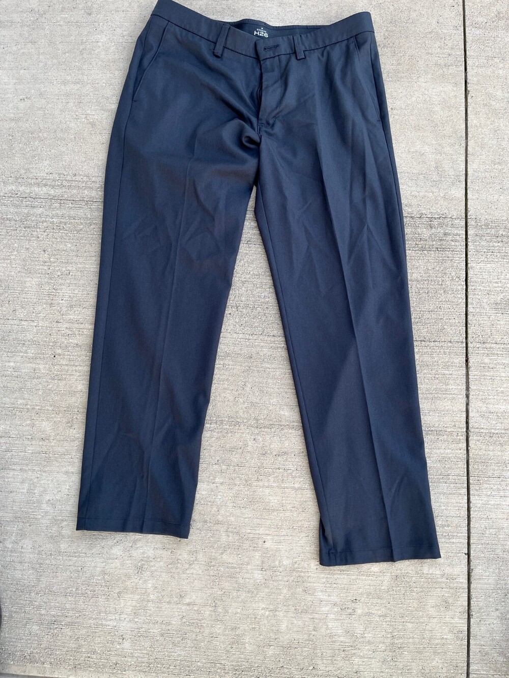Haggar Mens 34X30 Dress Pants Gray Cotton/Poly Stretch